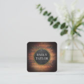 Carte De Visite Carré Éléments de rayons de texture en ardoise rustique (Debout devant)