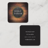 Carte De Visite Carré Éléments de rayons de texture en ardoise rustique (Devant / Derrière)