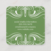 Carte De Visite Carré Eléments élégants verts (Dos)