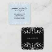 Carte De Visite Carré Eléments fantaisie / Bleu bébé (Devant / Derrière)