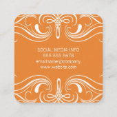 Carte De Visite Carré Eléments fantaisie orange (Dos)
