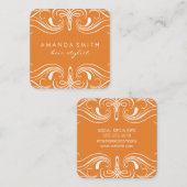 Carte De Visite Carré Eléments fantaisie orange (Devant / Derrière)