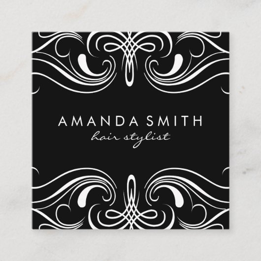 Carte De Visite Carré Éléments soignés (Devant)