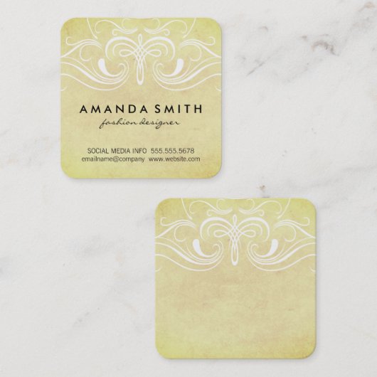 Carte De Visite Carré Éléments soignés (Devant / Derrière)