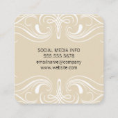 Carte De Visite Carré Éléments soignés Beige (Dos)