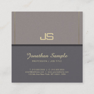 Carte De Visite Carré Élite Monogramme de luxe pour homme d'affaires emp
