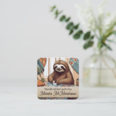 Carte De Visite Carré Emballage de couture couturière couturière (Debout devant)