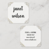 Carte De Visite Carré Embellissements Chic Repérés (Devant / Derrière)