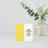 Carte De Visite Carré Emblème du drapeau de la Cité du Vatican (Debout devant)