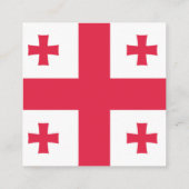 Carte De Visite Carré Emblème du drapeau de la Géorgie (Dos)