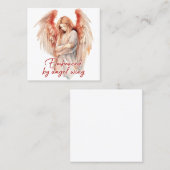 Carte De Visite Carré Embracé par des ailes d'anges (Devant / Derrière)