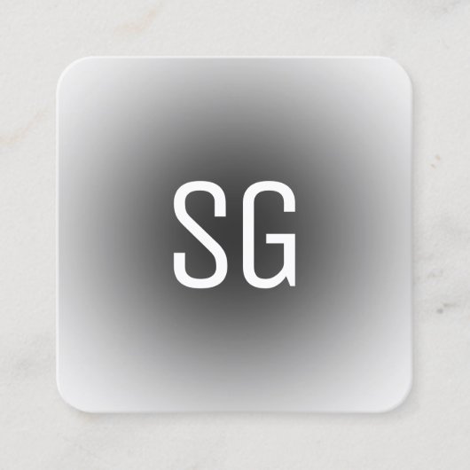 Carte De Visite Carré Emplacement souple - Initiales - Noir (Devant)