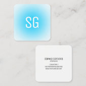 Carte De Visite Carré Emplacement souple - Initiales - Sky Blue Carré Bu (Devant / Derrière)