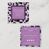 Carte De Visite Carré Empreinte de léopard pourpre rose Cheetah Spots Me (Devant / Derrière)