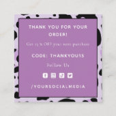 Carte De Visite Carré Empreinte de léopard pourpre rose Cheetah Spots Me (Dos)