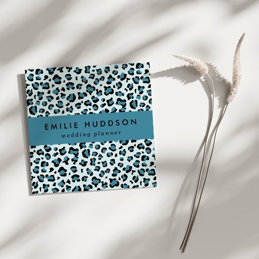 Carte De Visite Carré Empreinte de léopard, Spots de léopard, Leopard bl