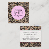 Carte De Visite Carré Empreinte de léopard, Spots de léopard, Leopard Br (Devant / Derrière)
