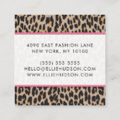 Carte De Visite Carré Empreinte de léopard, Spots de léopard, Leopard Br (Dos)