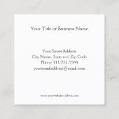 Carte De Visite Carré Empreinte de patte Faux Gold Foil  (Dos)