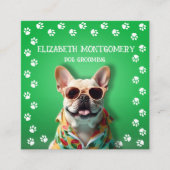 Carte De Visite Carré Empreintes de pattes de chiens (Devant)