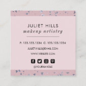 Carte de visite Carré en argent et rose pâle (Dos)