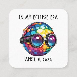 Carte De Visite Carré En Mon Époque D'Éclipse Solaire 2024