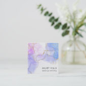 Carte De Visite Carré Encre d'alcool rose, pourpre et bleu (Debout devant)