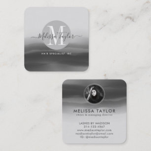 Carte De Visite Carré Encre noire professionnelle Signature Abstraite Ph