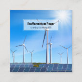 Carte De Visite Carré Énergie renouvelable QR (Devant)