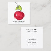 CARTE DE VISITE CARRÉ ENSEIGNANT DE L'ÉCOLE MODERNE PEINTURE HUILE POMME (Devant / Derrière)