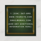 Carte De Visite Carré Enseignant ESL Anglais Instructeur Green Chalkboar (Dos)