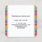 Carte De Visite Carré Enseignant remplaçant (Dos)