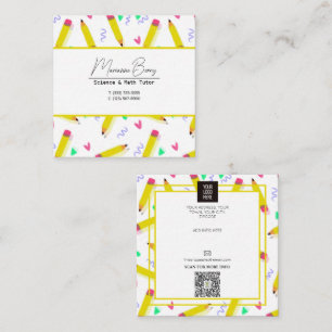 Carte De Visite Carré Enseignant Tutor HomeSchool Education