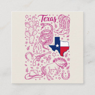 Carte De Visite Carré Ensemble Texas Cowboy Pack Vibes Western
