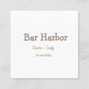 Carte De Visite Carré enterrement de vie de jeune fille à Bar Harbor dem
