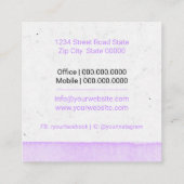 Carte De Visite Carré Entraîneur de naissance de Doula (Dos)