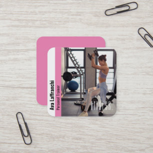 Carte De Visite Carré Entraîneur personnel Fitness   Sports actifs