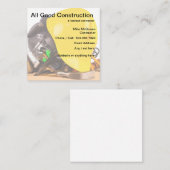 Carte De Visite Carré Entrepreneur de construction Dseign unique (Devant / Derrière)