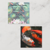 Carte De Visite Carré Entrepreneur de la fonction d'eau de Koi Pond (Devant / Derrière)