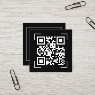 Carte De Visite Carré Entreprise commerciale   Code QR Scan Minimaliste 