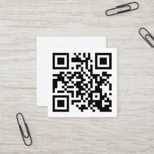 Carte De Visite Carré Entreprise de code QR personnalisé   Texte ou médi