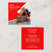 Carte De Visite Carré Entreprise de construction et de construction d'ex (Devant / Derrière)