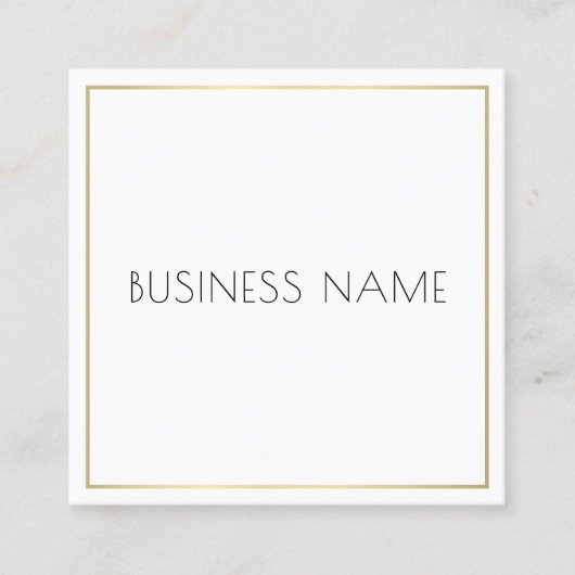 Carte De Visite Carré Entreprise Modèle Moderne Élégant Simple (Devant)