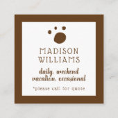 Carte De Visite Carré Entretien avec les animaux | Dog Walker (Dos)