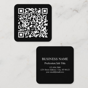 Carte De Visite Carré Entrez l'URL et créez un code QR scannable Noir