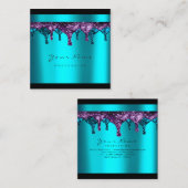 Carte De Visite Carré Épilation de cire clous Démilitarisation bleu Océa (Devant / Derrière)