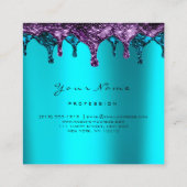 Carte De Visite Carré Épilation de cire de clous Eyelash bleu Turquoise (Dos)