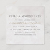 Carte De Visite Carré Épouser les bijoux nuptiales d'accessoires de (Dos)