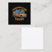 Carte De Visite Carré Équipe de transport des conducteurs d'autobus scol (Devant / Derrière)