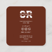 Carte De Visite Carré Équipe Russe De Baseball Coach Monogramme (Dos)